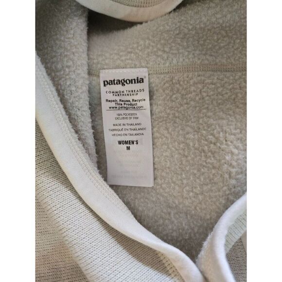 Patagonia Womens Medium Better Sweater 1/4 Zip Pullover Fleece Beige cozy soft - Picture 7 of 8